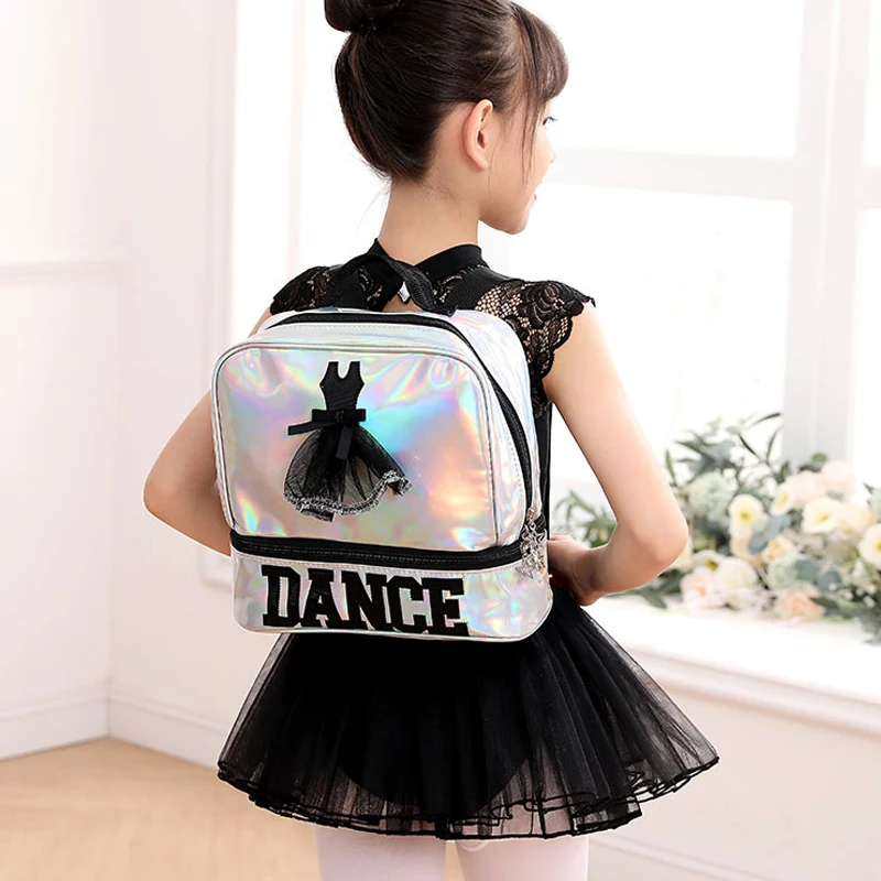 Laser Batoh Tašky Balet Dievčatá Tanec Schoolbags Dvojité Ramenné Mokrá Vrecko Deti Skladovanie Latinskej Balerína Tašky Deti
