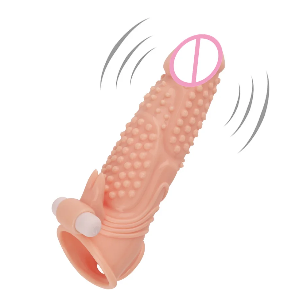 Vibračný Penis Extender Rukáv Opakovane Kondóm Mužský Penis Rozšírenie Rukáv Vibrátor Spike Dick Kryt Sexuálne Hračky Pre Dospelých Produkty